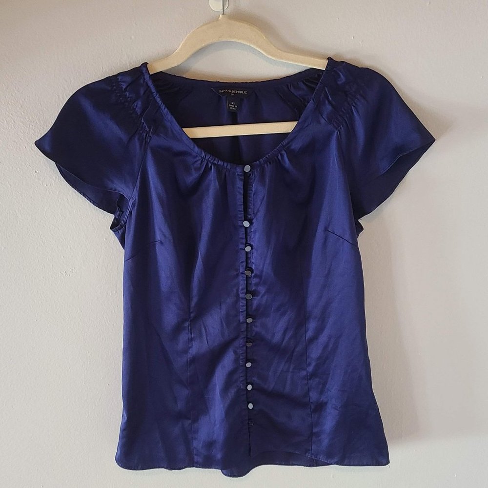 Banana Republic Blue Button Up Blouse